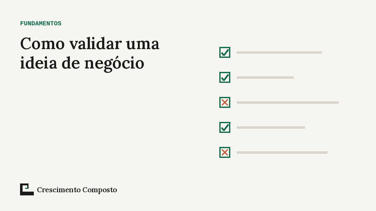Imagem editorial do artigo “Como validar uma ideia de negócio: os testes antes de gastar dinheiro de verdade”