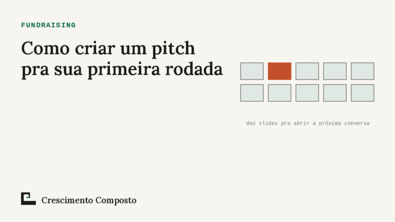 Imagem editorial do artigo “Como criar um pitch pra sua primeira rodada: o guia pra captar com anjo ou pré-seed”