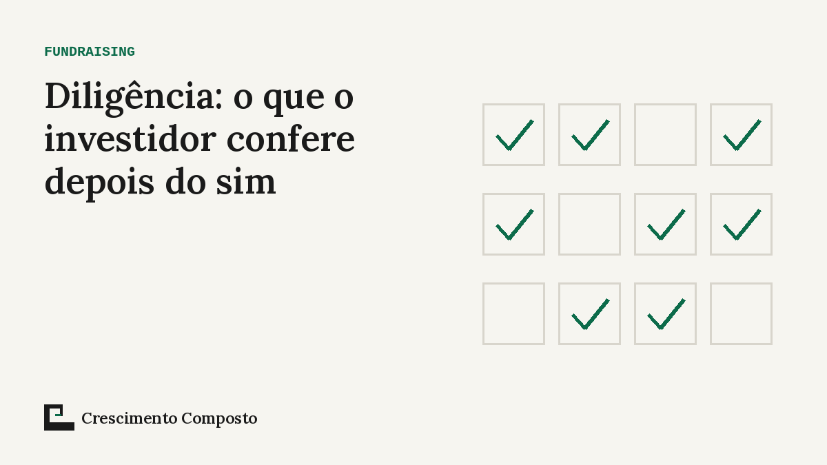 Imagem editorial do artigo “Diligência: o que o investidor confere depois do sim”